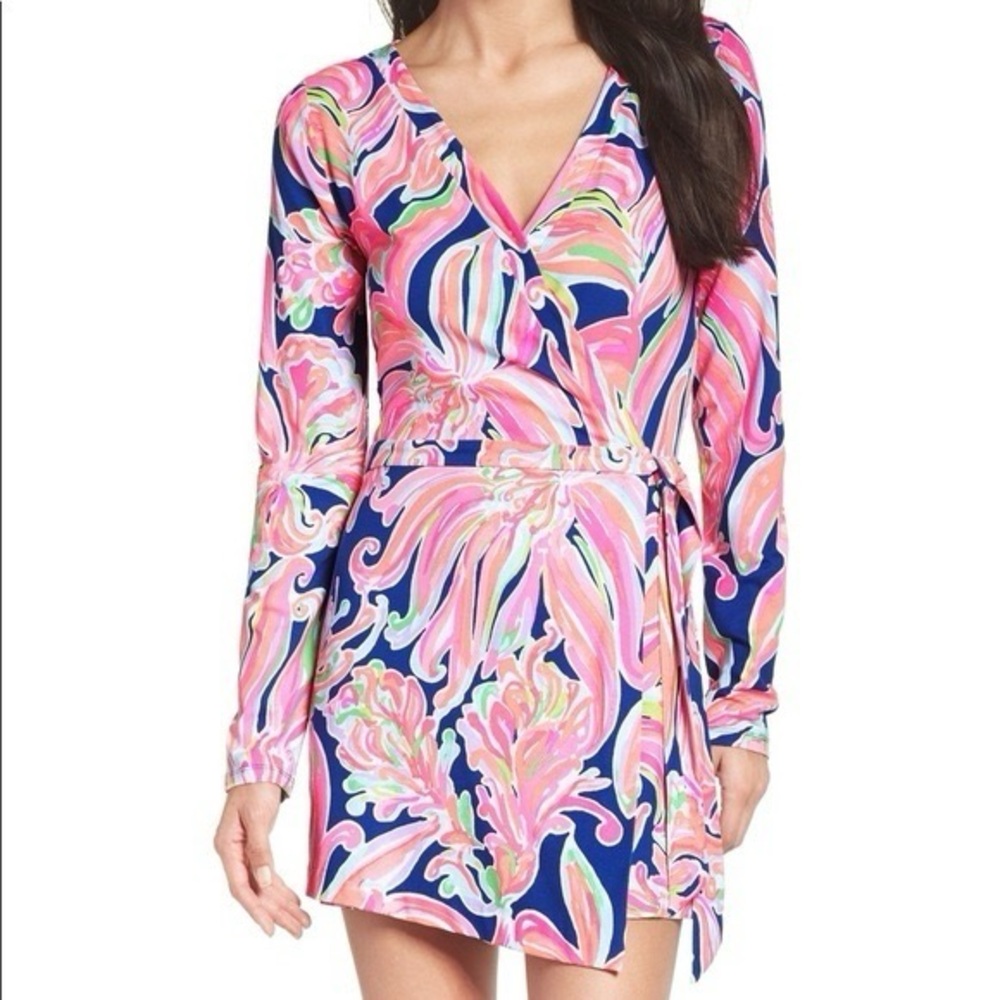 Lilly Pulitzer Tiki Wrap Dress/Romper in Banana Flambe
